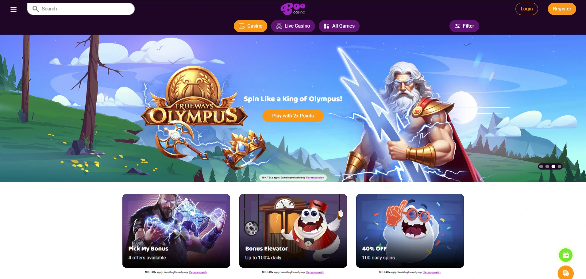 Boo Casino Canada online casino gaming experience with slots and table games